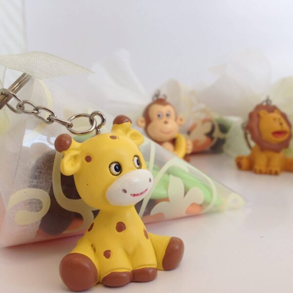 Baptême thème jungle avec cornet - Porte clés