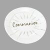 Assiette blanc et argent deco communion