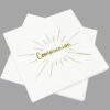 Serviette communion deco blanc et or
