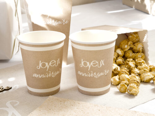 gobelet joyeyx anniversaire kraft et blanc