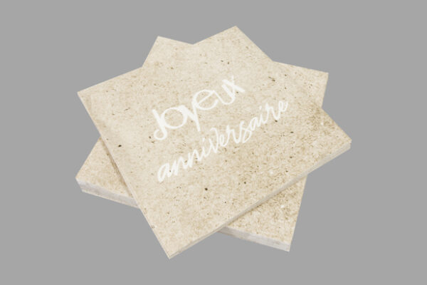 Serviette "Joyeux anniversaire" - Kraft/Blanc - Lot de 20