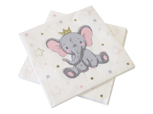 serviette éléphant avec couronne