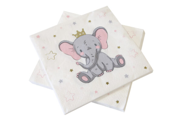 serviette éléphant avec couronne