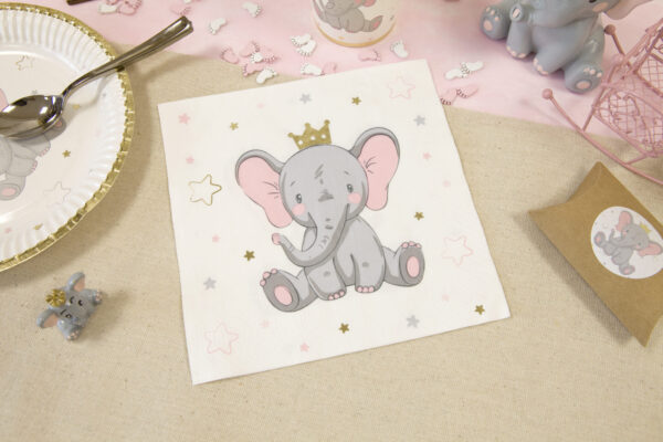 Serviette Eléphant couronne - Lot de 20