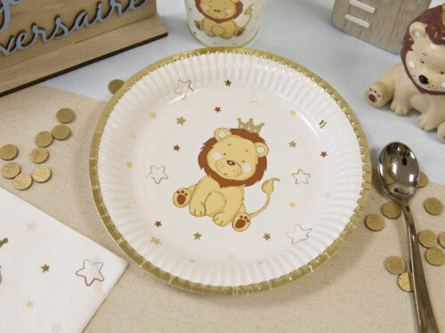 assiette lion avec couronne