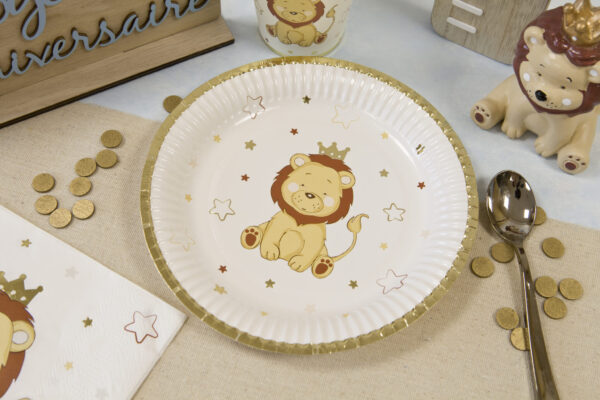 assiette lion avec couronne