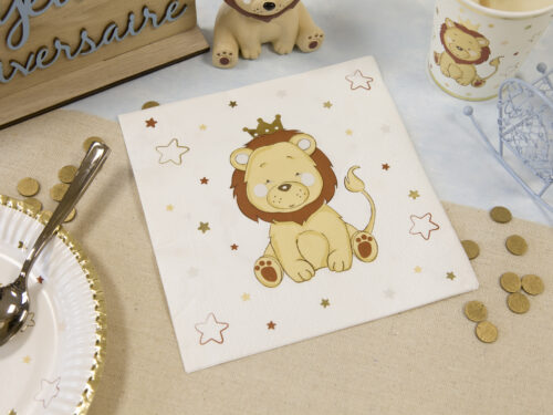 serviette lion couronne