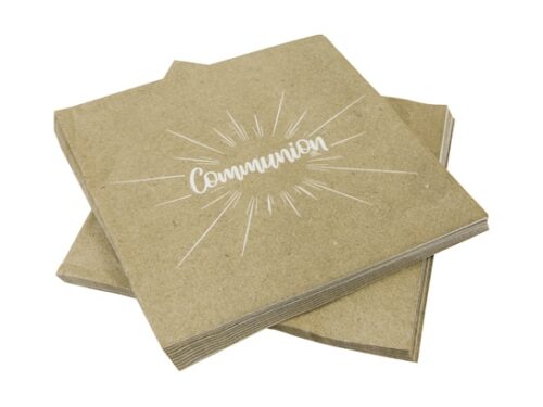Serviette Baptême - Kraft - Lot de 20