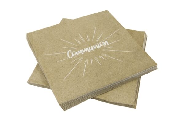 Serviette Baptême - Kraft - Lot de 20