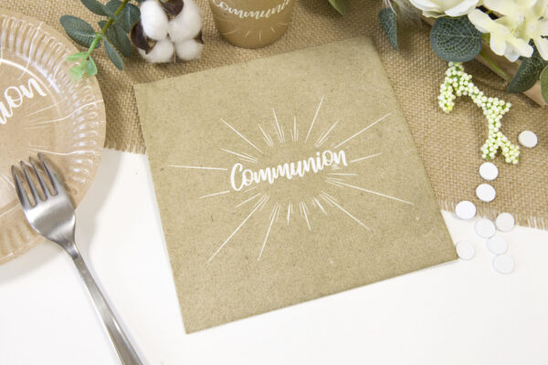 Serviette Communion - Kraft - Lot de 20