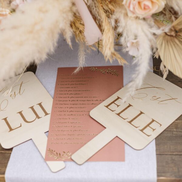 Jeux mariage elle et lui terracota et or