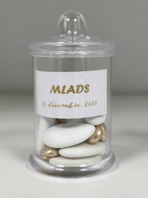 Bocal à dragées avec couvercle - Plexi