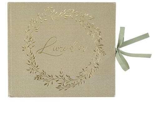 Livre d'or Vert sauge et or