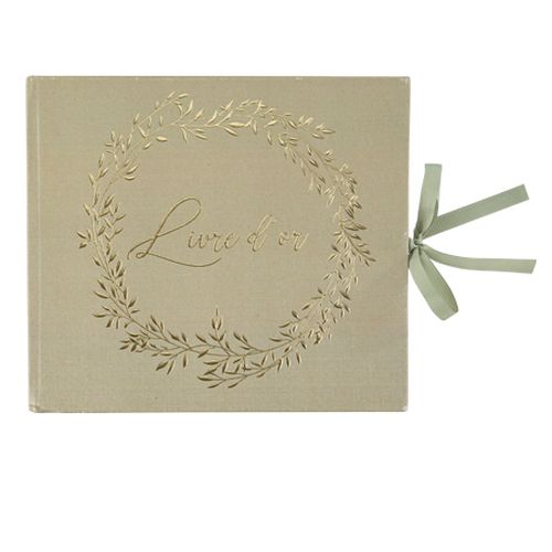 Livre d'or Vert sauge et or