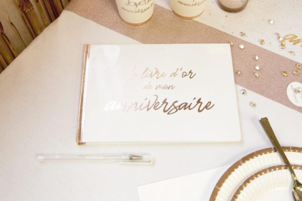 Livre d'or anniversaire Rose gold