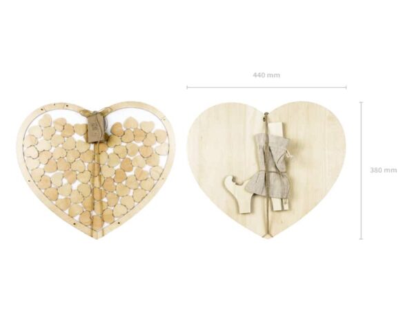 Livre d'or coeur en bois