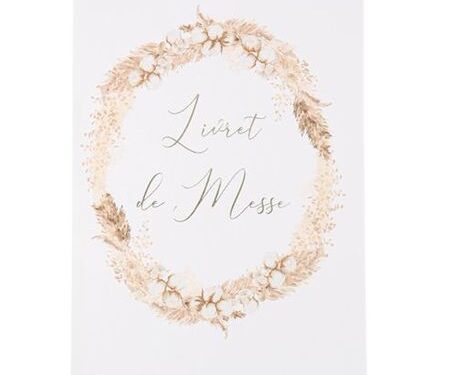 Livret de messe pampas et fleur de coton