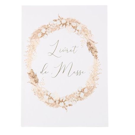 Livret de messe pampas et fleur de coton