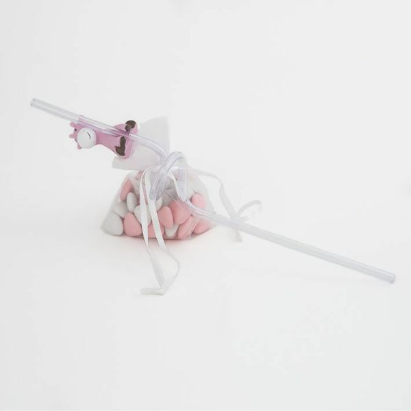Paille Girafe Rose