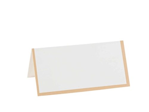 Marque place cartoné blanc et camel