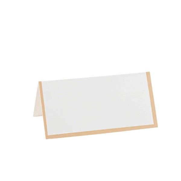 Marque place cartoné blanc et camel