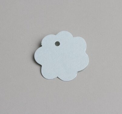 etiquette fleur bleu ciel nacré