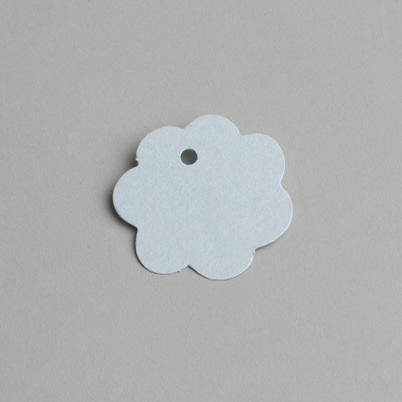 etiquette fleur bleu ciel nacré