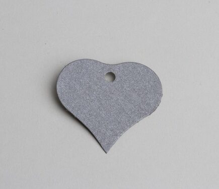 etiquette coeur gris nacré