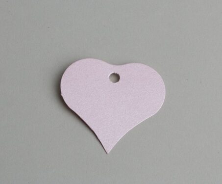etiquette coeur rose nacré