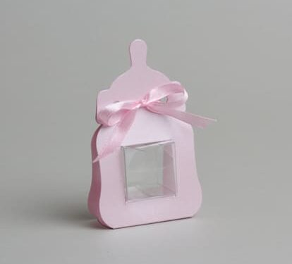 Boite a dragees biberon rose