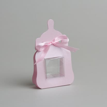 Boite a dragees biberon rose