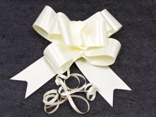 Noeud deco voiture ivoire