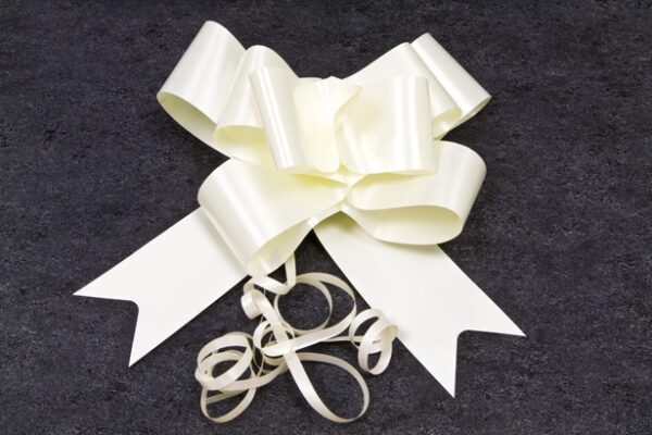 Noeud deco voiture ivoire