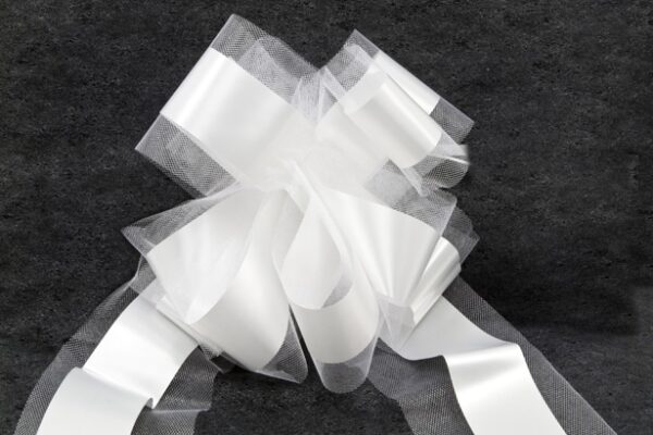 NT1400#B Noeud tulle avec traine