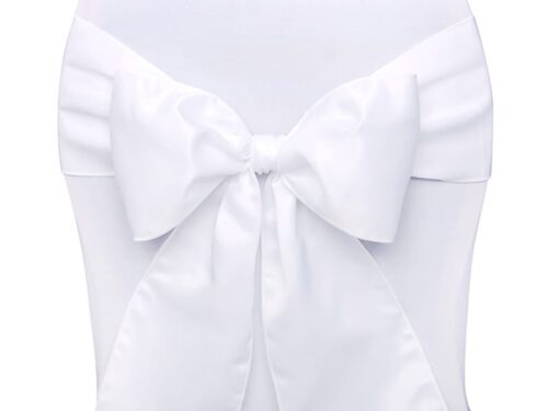 Noeud pour housse de chaise blanc