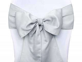 Noeud housse de chaise argenté