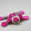 Peluche chien aimanté fuchsia/gris