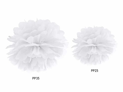 pompon en papier blanc