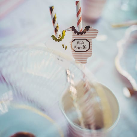 Paille petite merveille rose et or