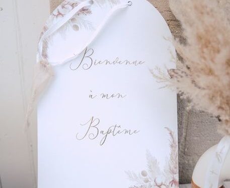 Pancarte bienvenue à mon baptême theme boheme