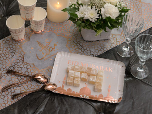 Plateau gateau Eid Mubarak Rose Gold