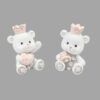 Figurine résine - Ourson rose - Lot de 2