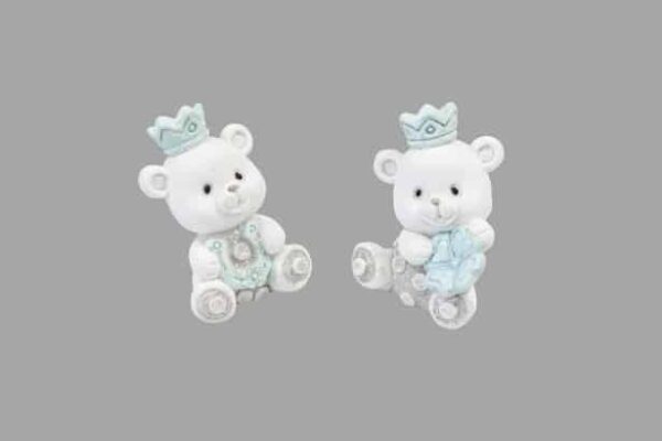 Figurine résine - Ourson bleu - Lot de 2