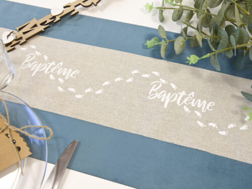 chemin de table baptême petits pies