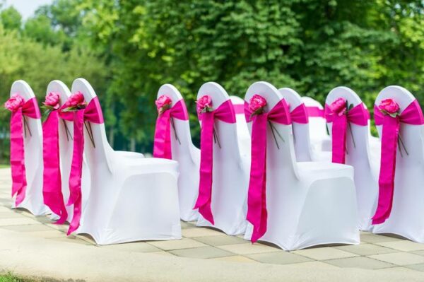 Ruban satin pour nœud de chaise - Or -lot de 10