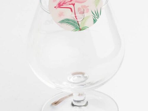 Étiquette clip flamant rose