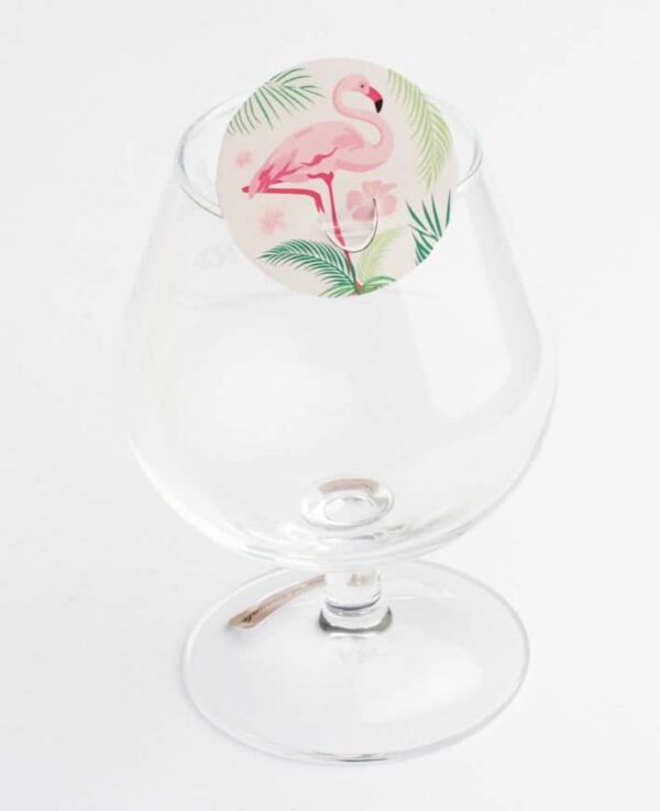 Étiquette clip flamant rose