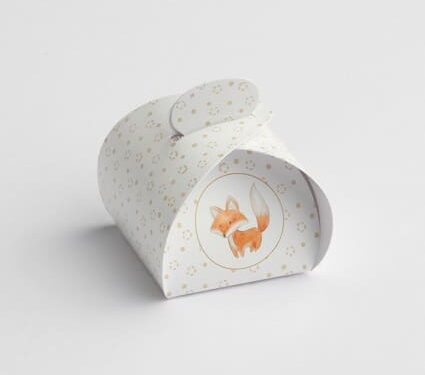 Contenant à dragée Renard Blanc mimosa - S1963.106