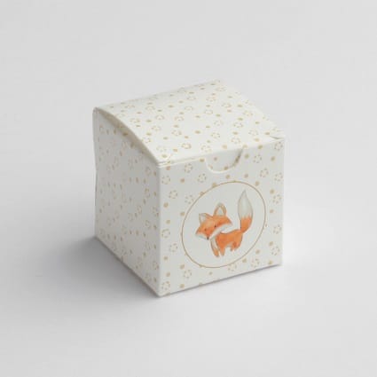 Contenant à dragée Renard Blanc cube - S1963.134