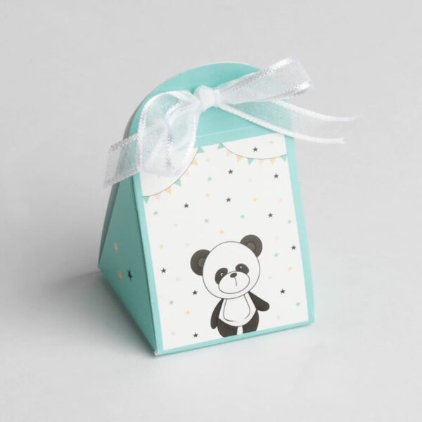 Contenant à dragée Panda Vert d'eau